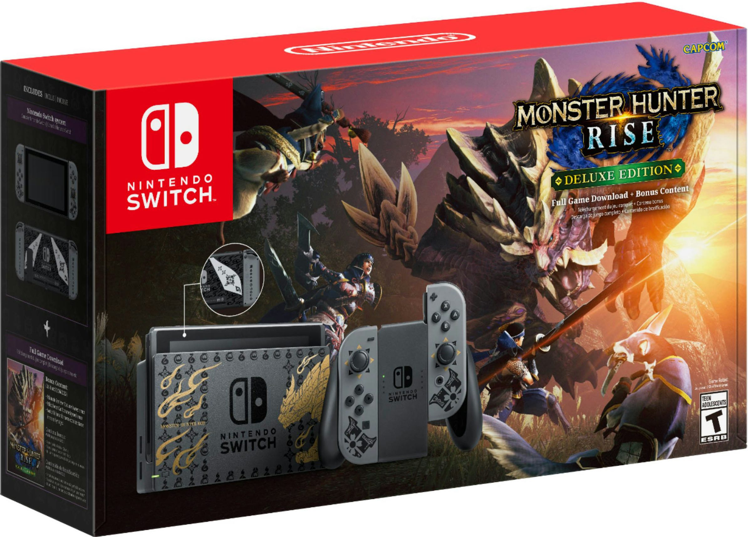 System Deluxe - Nintendo Monster Rise Edition Hunter HADSKGALG Grey US Switch