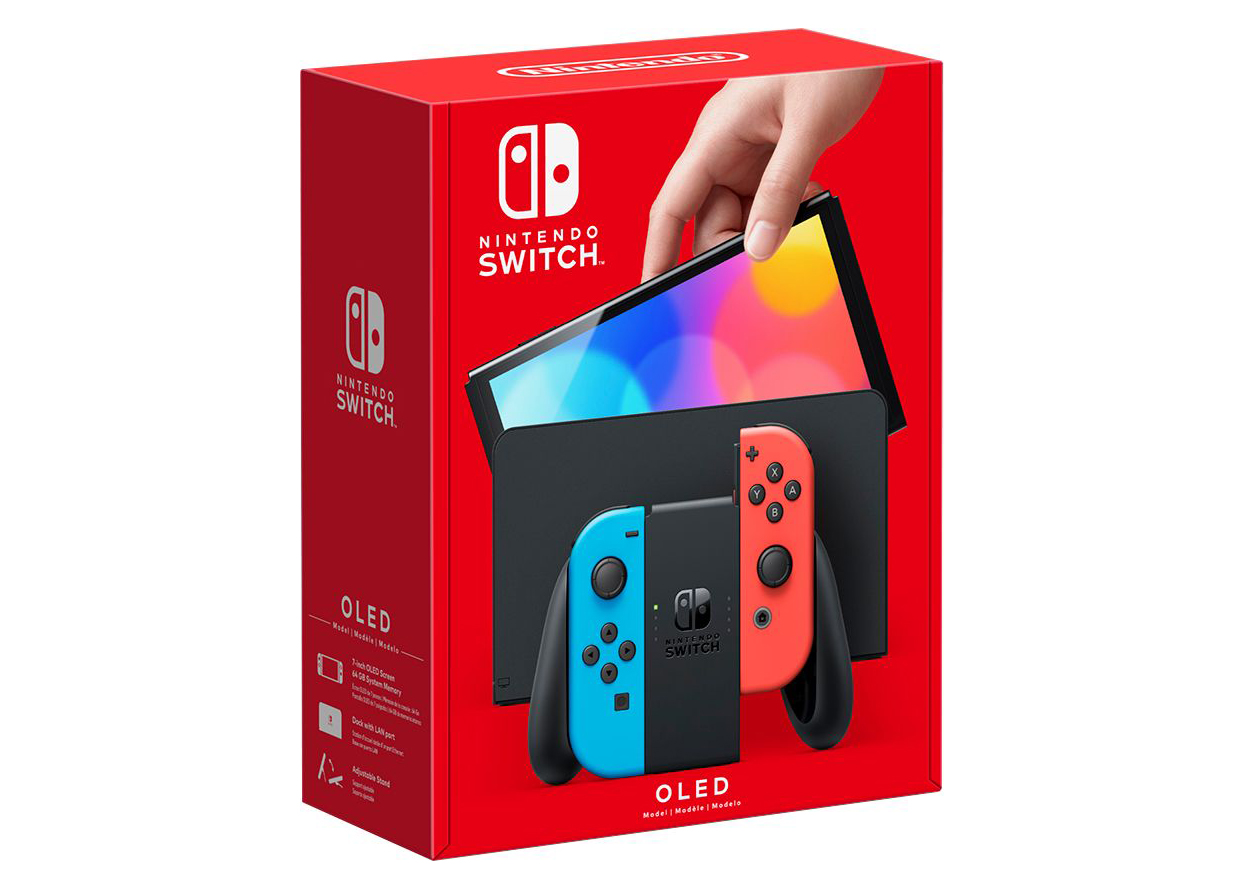 Nintendo Switch (OLED) HEGSKABAA Neon Red/Neon Blue
