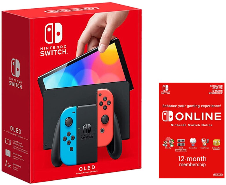 Nintendo Switch (OLED) HEGSKABAA USZ Neon Red/Neon Blue - US