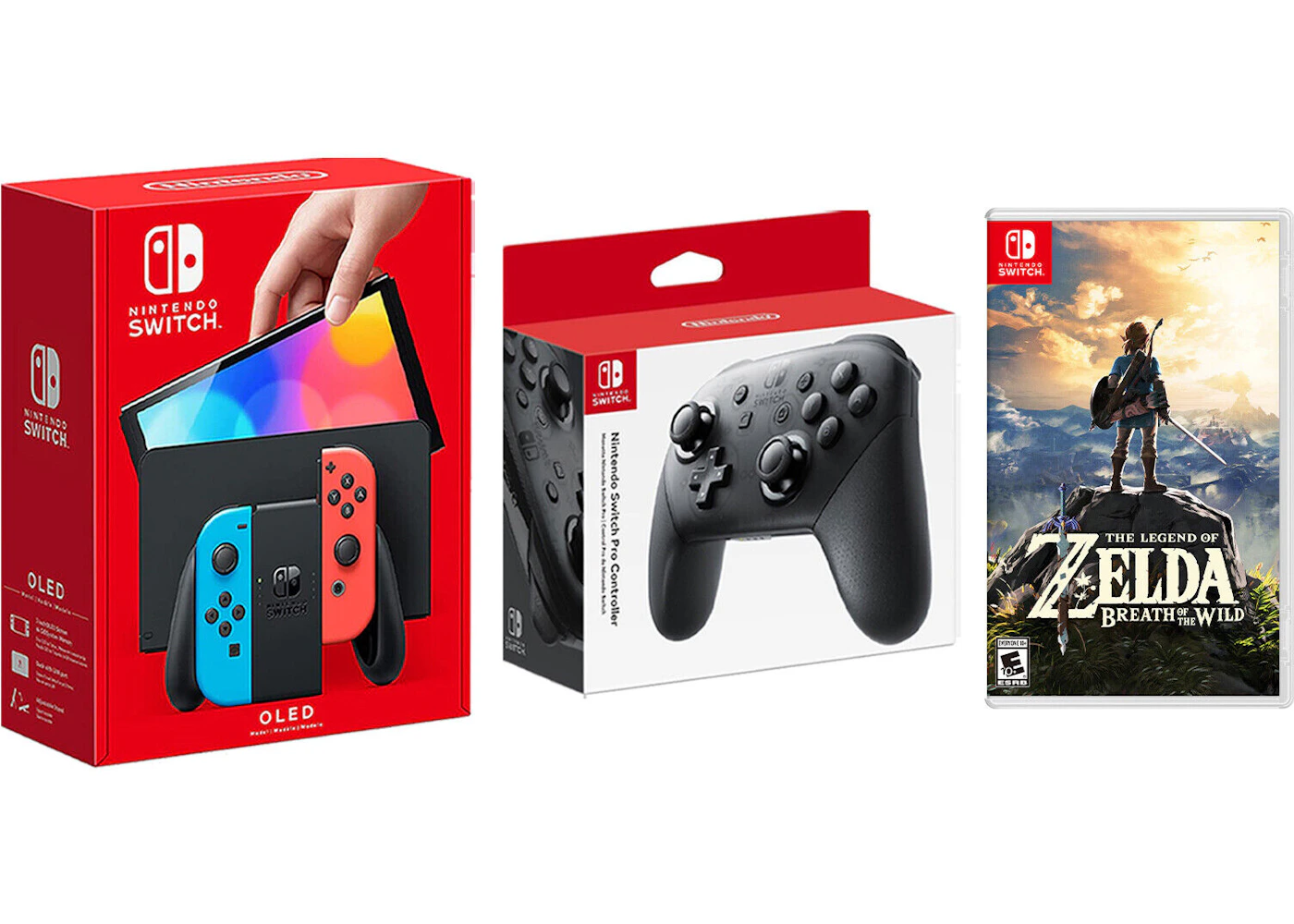 Nintendo Switch Oled With Pro Controller And The Legend Of Zelda Breath Of The Wild Game Bundle Ns Hegskabaa Neon Blue Neon Red Nintendo Switch Oled With Pro Controller And The Legend Of Zelda Breath Of The Wild Game Bundle Ns Hegskabaa Neon Blue Neon Red