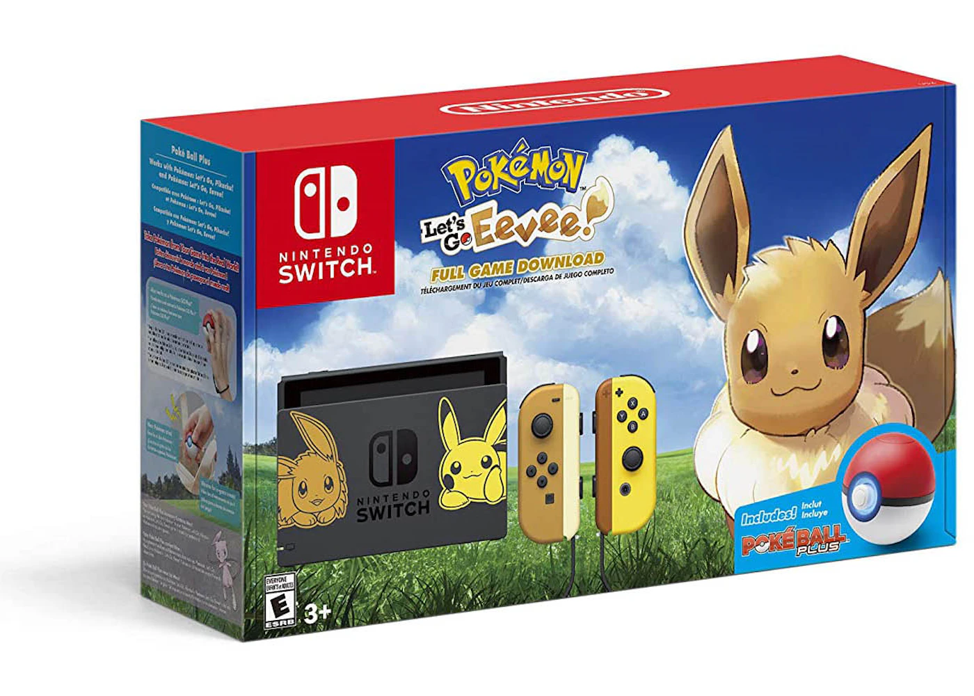 leopardo Cariñoso Destello Nintendo Switch Pokémon: Let's Go, Eevee! Console Bundle HACSKFALG  Brown/Yellow - ES