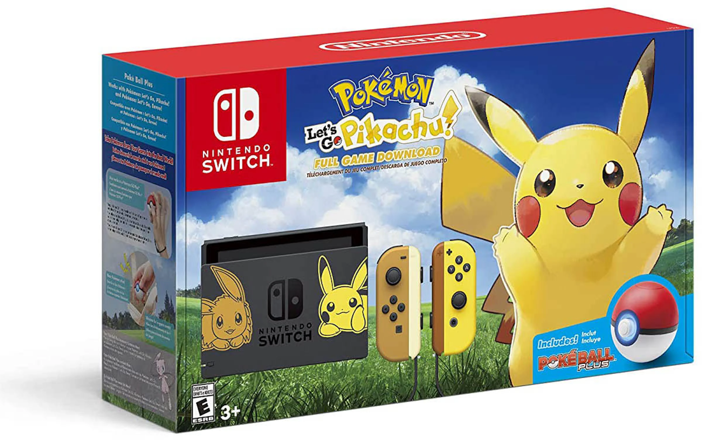 limpiar Desmañado al menos Nintendo Switch Pokémon: Let's Go, Pikachu! Console HACSKFALF Brown/Yellow  - ES