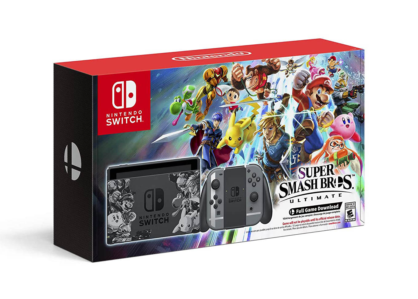 Nintendo Switch Super Smash Bros. Ultimate Edition Console HACSKAELE Grey
