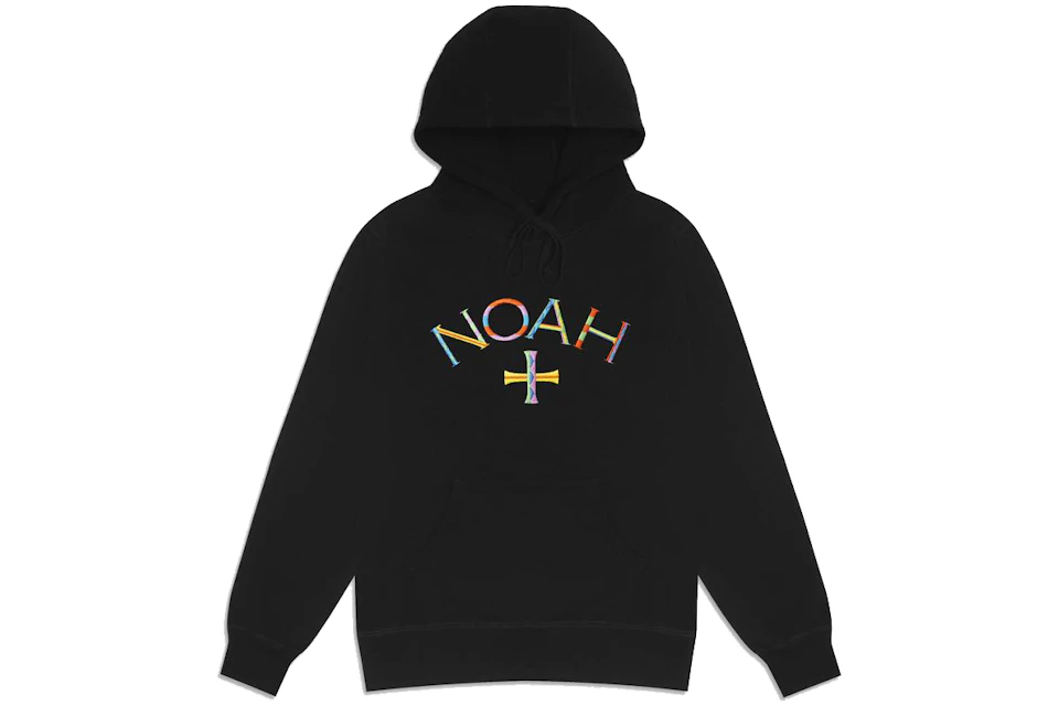 Noah Embroidered Core Logo Summer Hoodie Black
