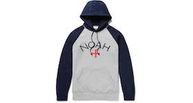 Noah Mr Porter Core Logo Hoodie Heather Grey/Navy