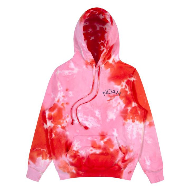 Pre-owned Noah Men's Sun Dyed Winged Foot Hoodie In Red