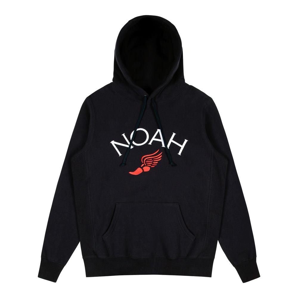 Noah Winged Foot Embroidered Hoodie Black - SS20