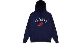 Noah Winged Foot Embroidered Hoodie Evening Blue