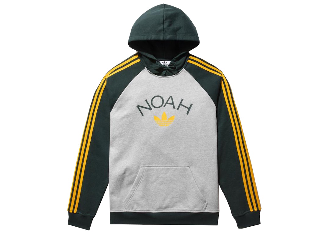 Pre-owned Noah X Adidas Core Logo Raglan Hoodie Heather Grey