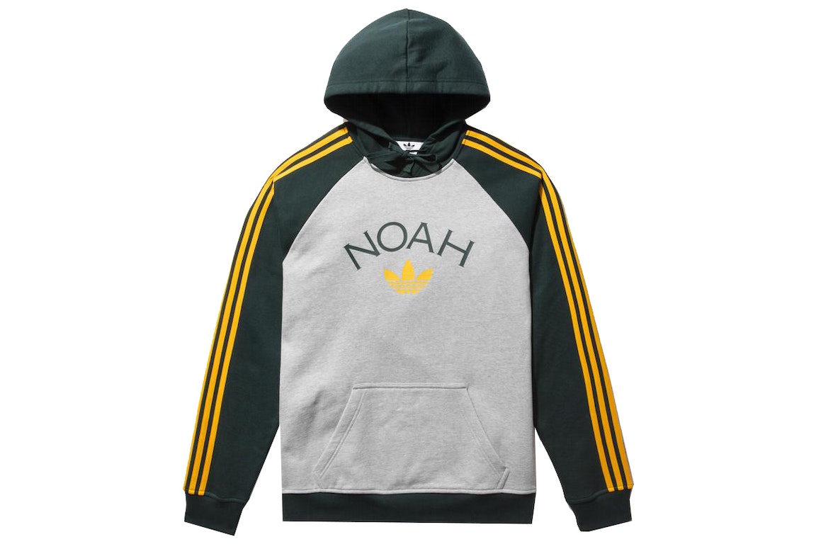 Pre-owned Noah X Adidas Core Logo Raglan Hoodie Heather Grey