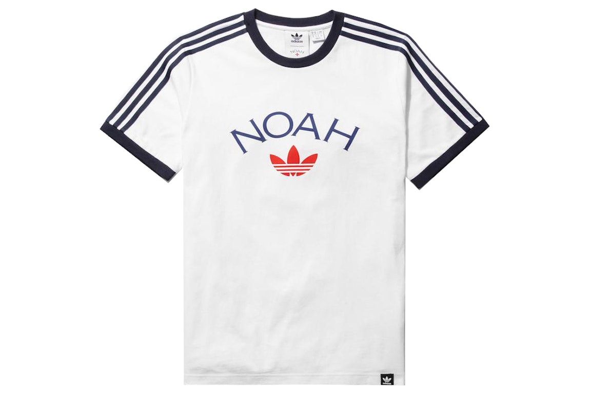Pre-owned Noah X Adidas Core Logo Ringer Tee White
