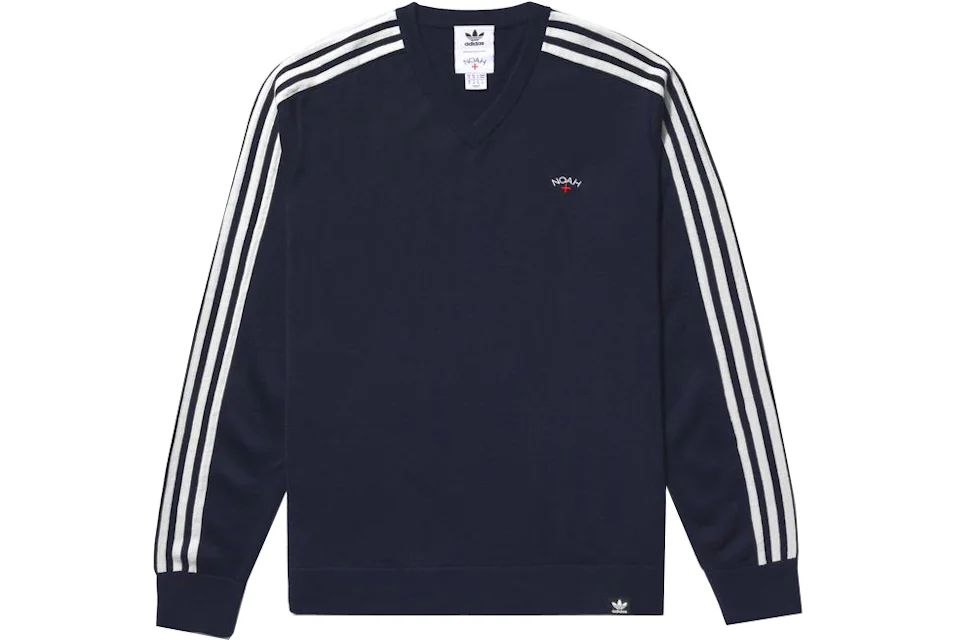 Noah x Adidas V-Neck Sweater Navy