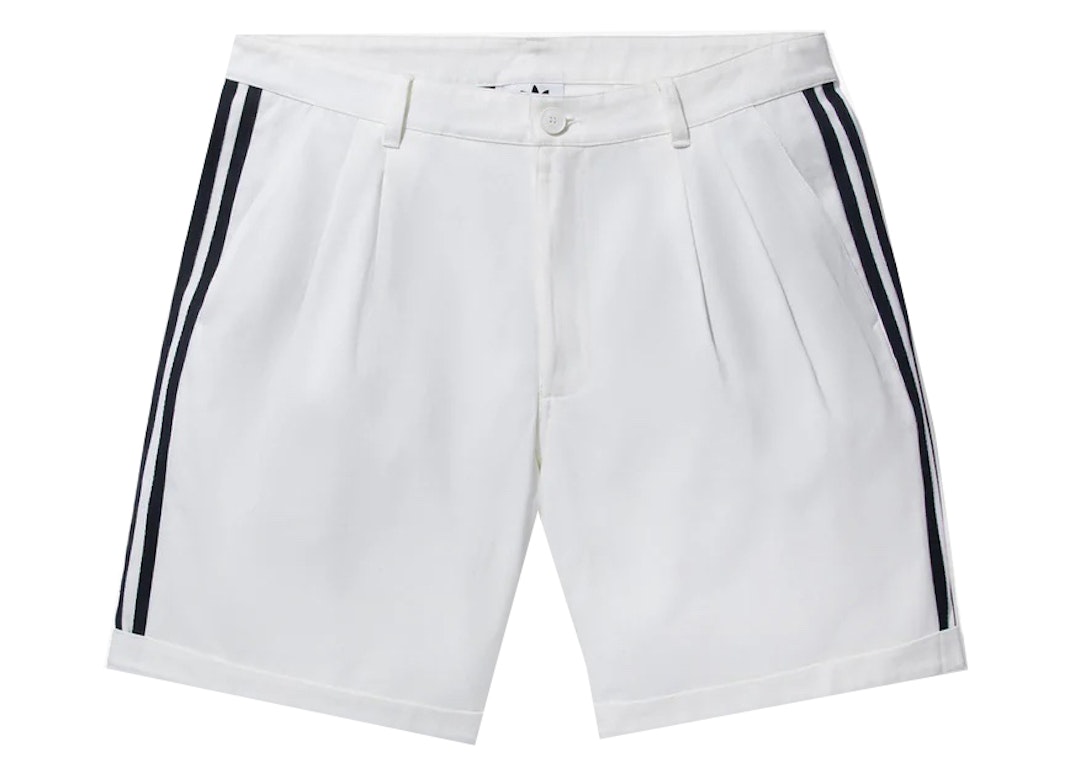Pre-owned Noah X Adidas Double-pleat Shorts White