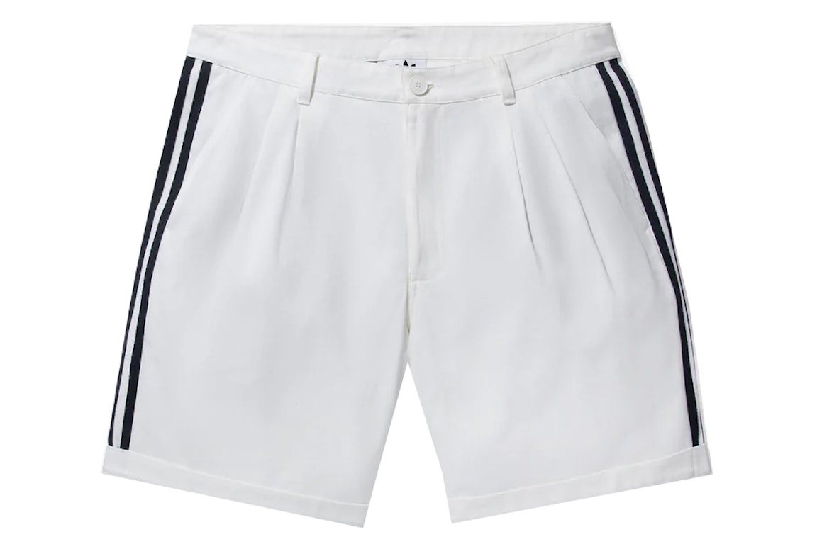 Pre-owned Noah X Adidas Double-pleat Shorts White