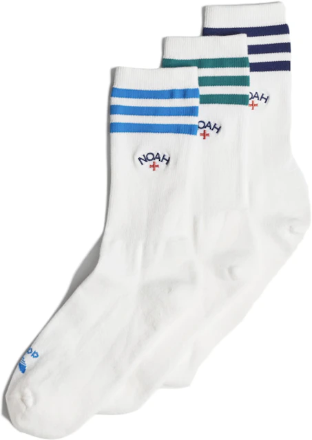 Noah Originals Crew Socks (3 Pair) White/Multicolor - FW20 ES