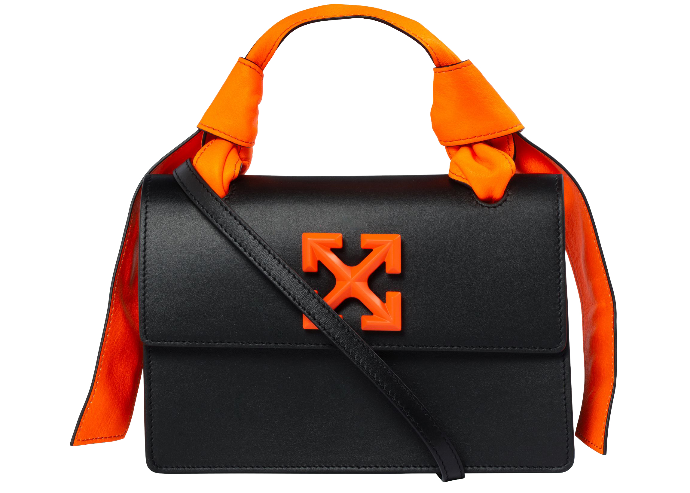 OFF-WHITE 1.4 Jitney Bag Black/Orange in Leather with Black/Orange