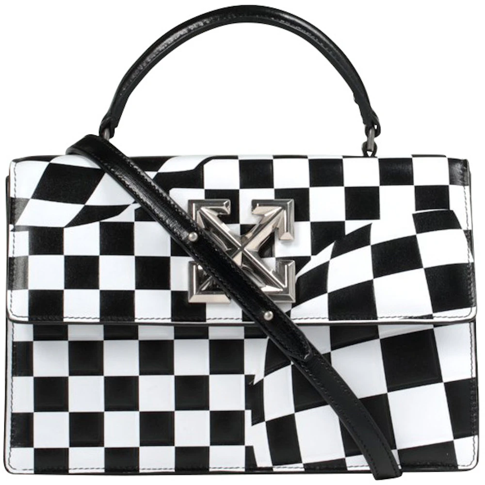 Off-white Gummy Jitney 2.8 Leather Shoulder Bag In Black