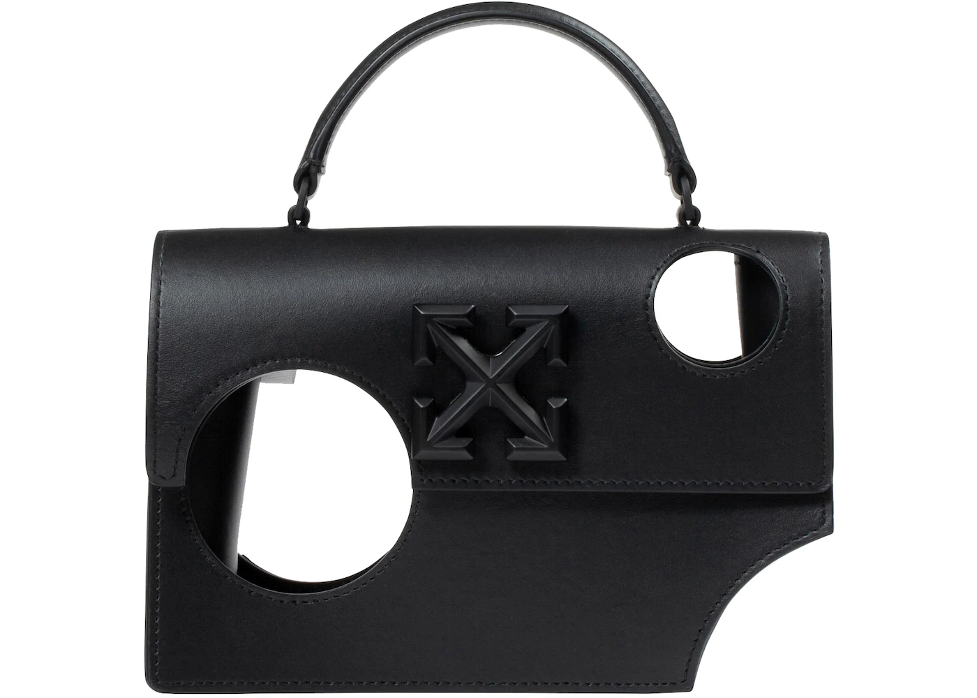 Tilsyneladende kapok Mekanisk OFF-WHITE 1.4 Jitney Holes Bag Black in Leather with Black-tone - US