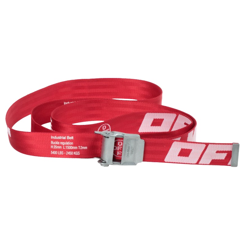 black and red off white belt