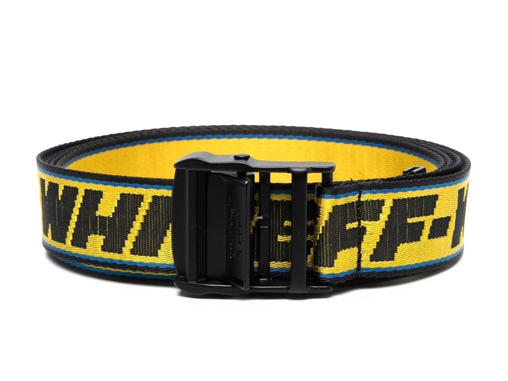 Pre-owned Off-white 2.0 Industrial Logo Belt Yellow/black/blue