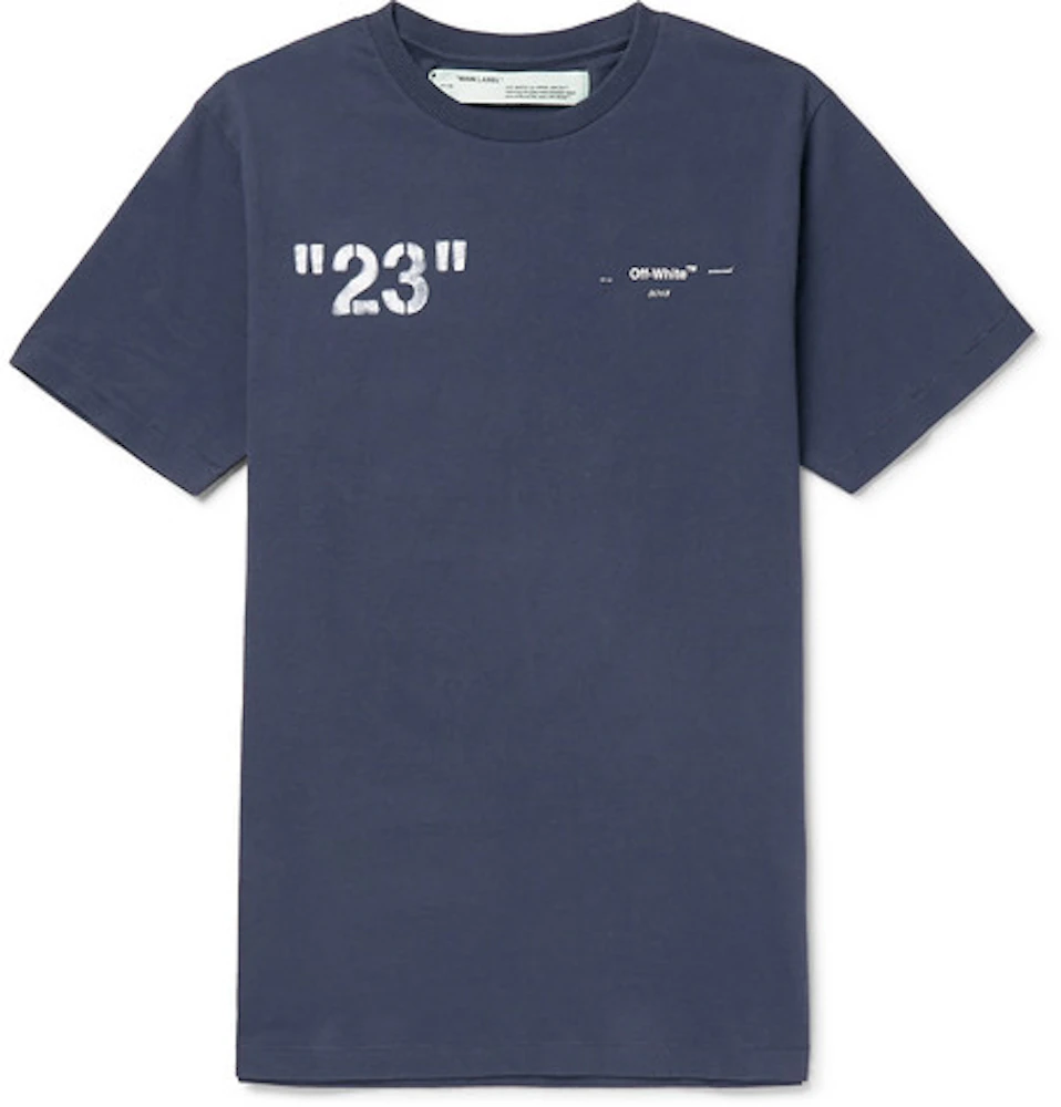 OFF-WHITE 23' Logo Print T-Shirt Navy/White Men's - SS19 - US