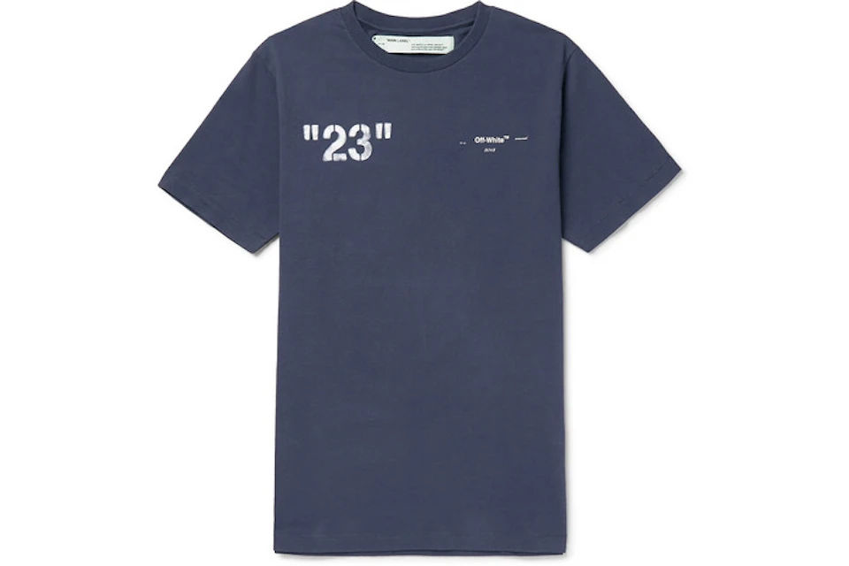OFF-WHITE 23' Logo Print T-Shirt Navy/White