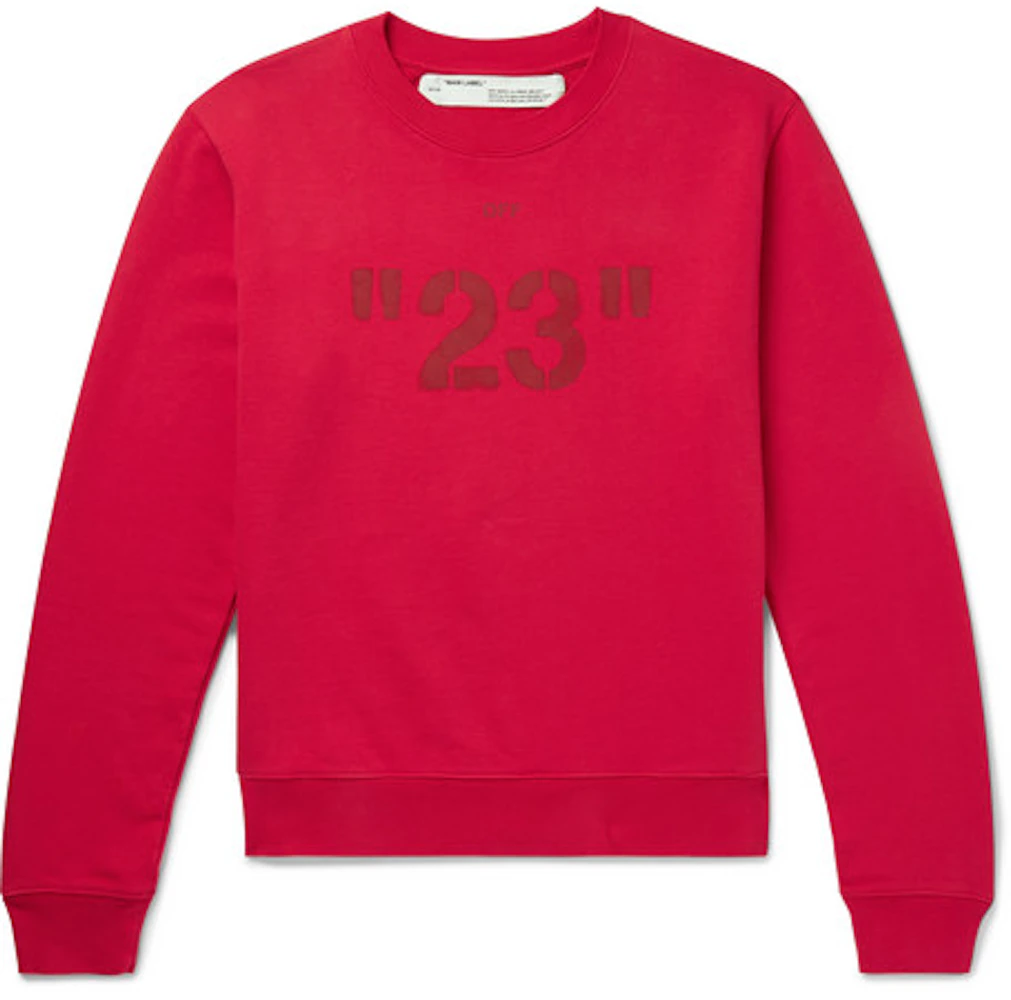 OFF-WHITE 23' Print Sweatshirt Tonal Red Men's - SS19 - US