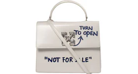 OFF-WHITE 2.8 Jitney Quote-Print Crossbody Bag "NOT FOR SALE" Off White/Violet