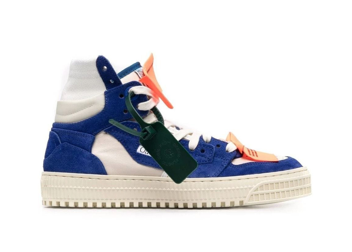 OFF-WHITE 3.0 Off Court High-Top Sneakers White Blue Suede (Women's)