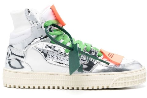 OFF-WHITE Off Court High-Top Sneakers White Silver (Women's