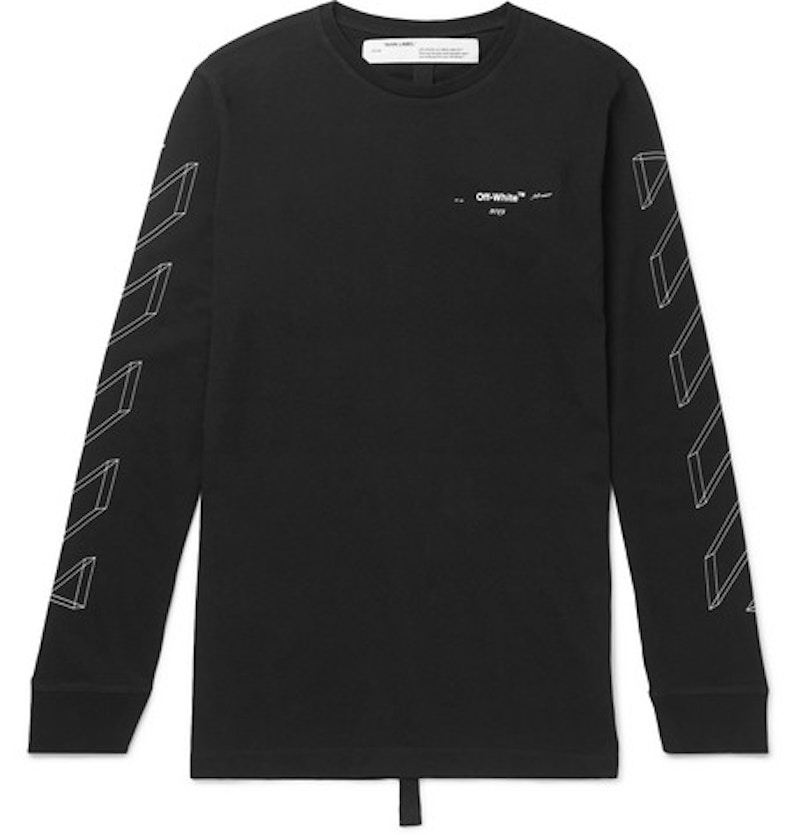 OFF-WHITE 3D Marker Diag L/S T-Shirt Black/White Men's - SS19 - US