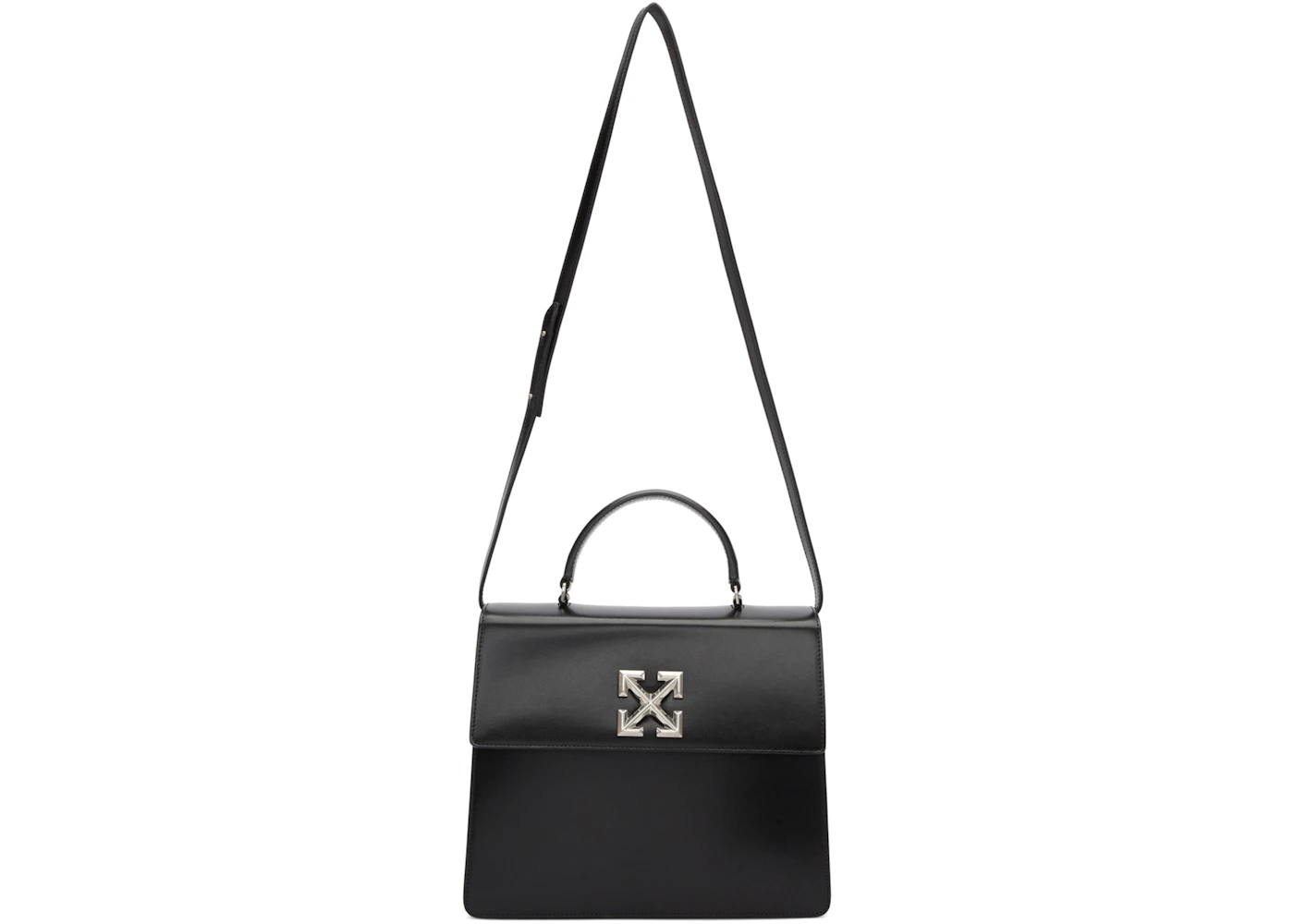 OFF-WHITE 4.3 Jitney Bag Black in Leather with Silver-tone - US