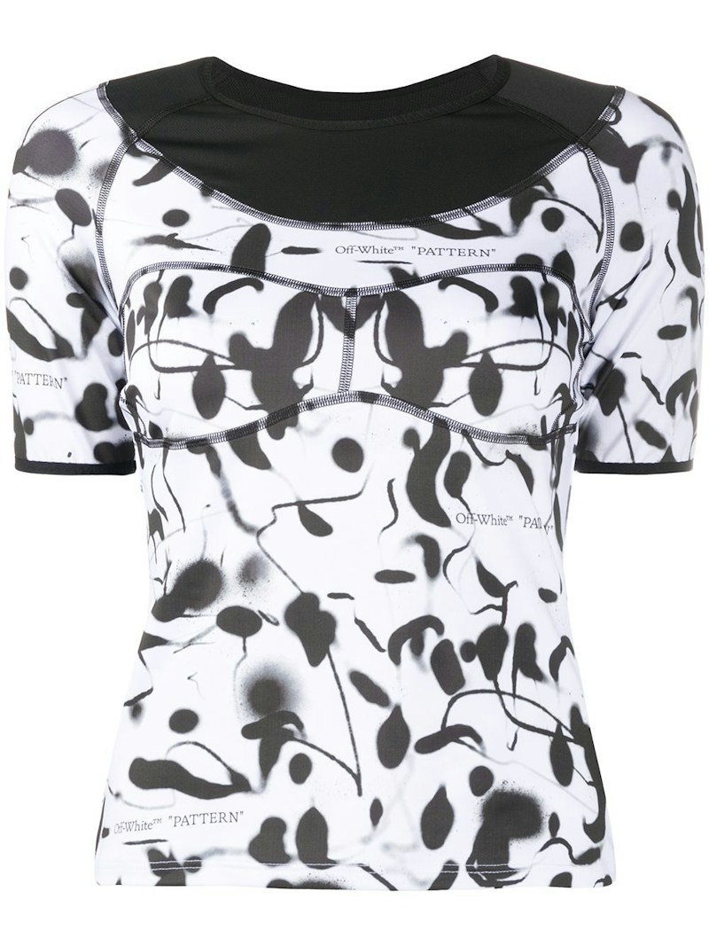 OFF-WHITE Abstract Print Performance T-Shirt Black/White