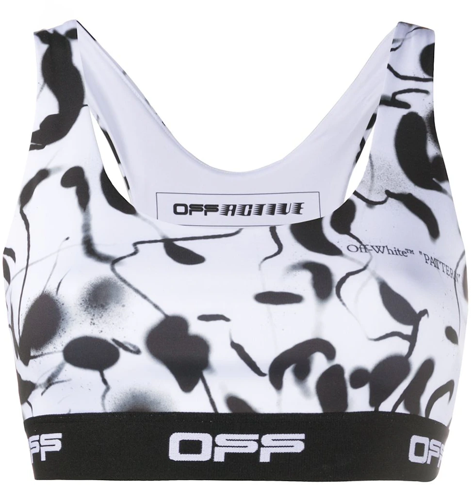 Off White Printed Bralette Top