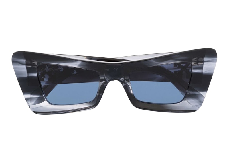 OFF-WHITE Accra Cat-Eye Marbled Sunglasses Navy Blue/Multi/Blue