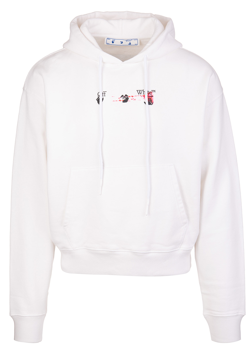 OFF-WHITE Acrylic Arrow Logo Print Hooded Sweatshirt White Black Fucshia