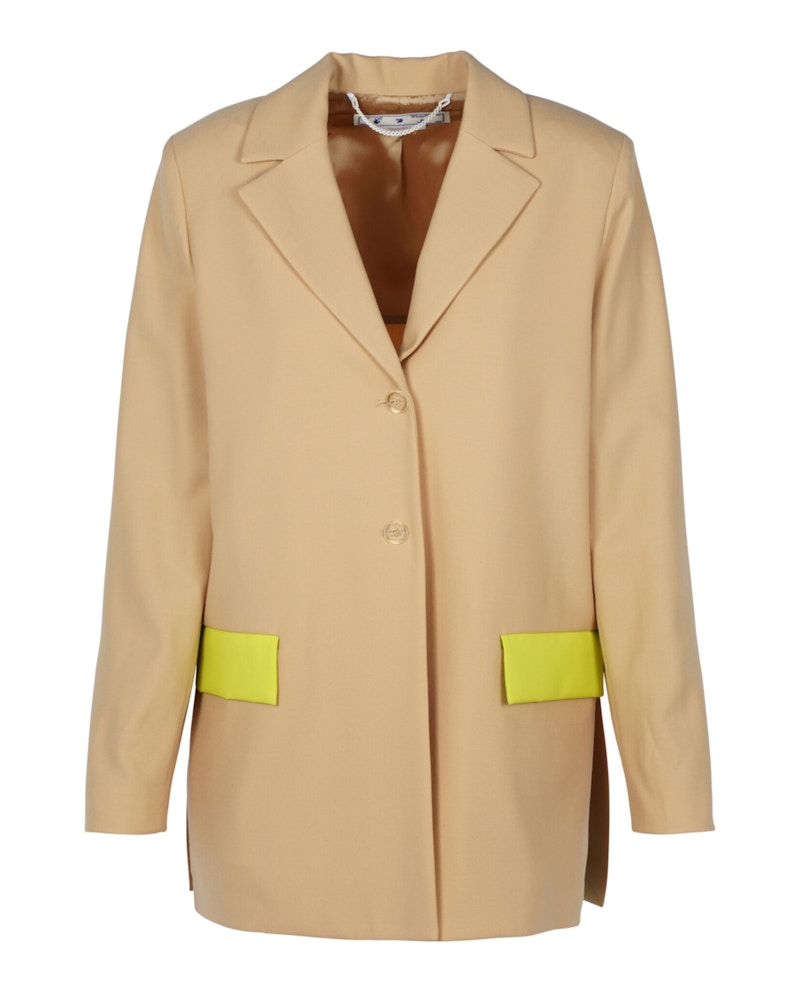 Pre-owned Off-white Women's Offwhite Active Light Wool Blend Tomboy Jacket In Beige In Sand
