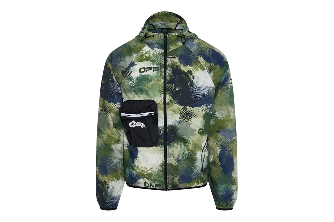 Pre-owned Off-white Active Packable Camouflage Jacket Green/black/multi
