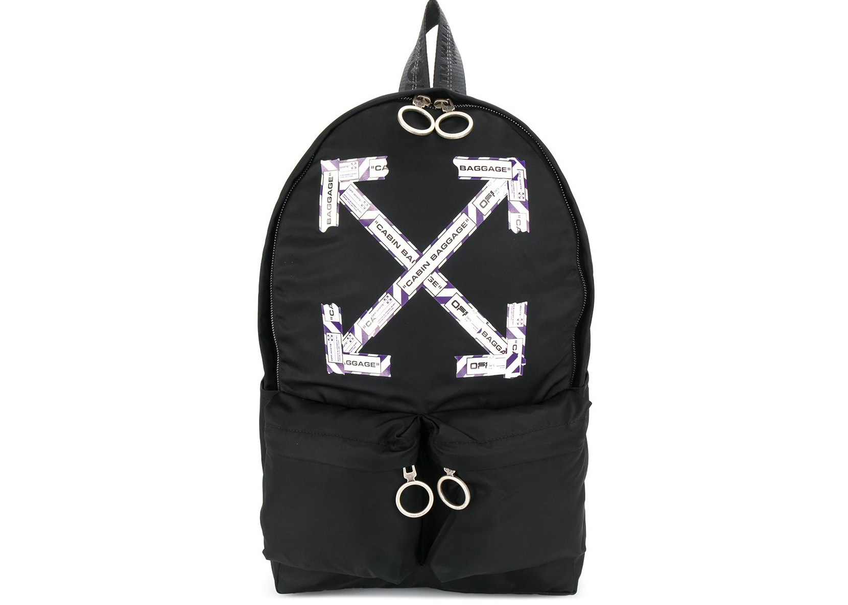 OFF-WHITE Airport Tape Diagonal Arrows Backpack Black/Purple