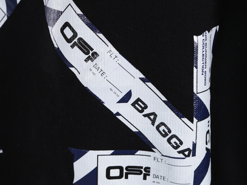 Off white store tape zip hoodie