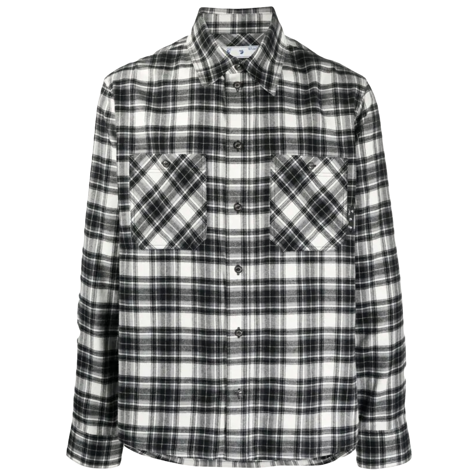 Off-White Allover Check Flannel Arrow Shirt Black/White