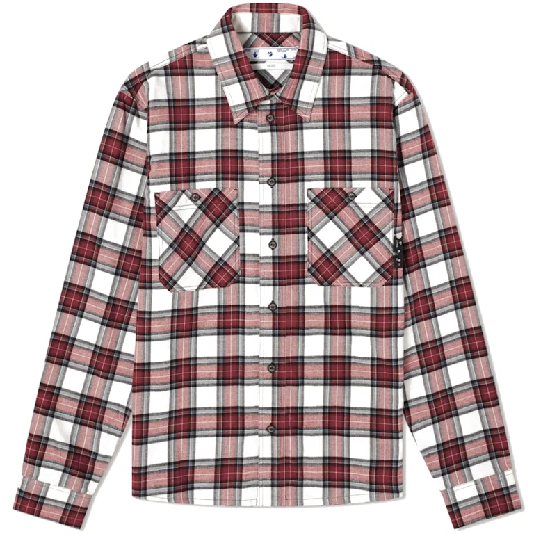 Pre-owned Off-white Allover Check Flannel Arrow Shirt Red
