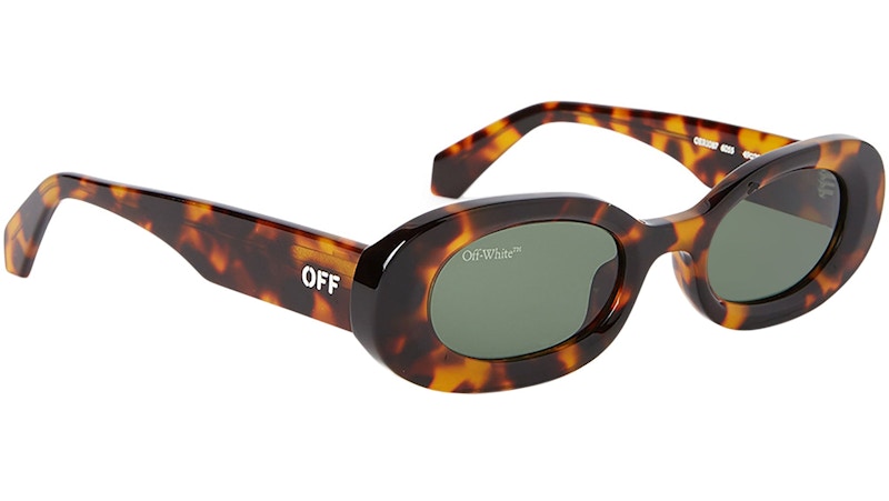 Pre-owned Off-white Offwhite Amalfi Oval Sunglasses In Havana Brown/grey (oeri087f23pla0016055)