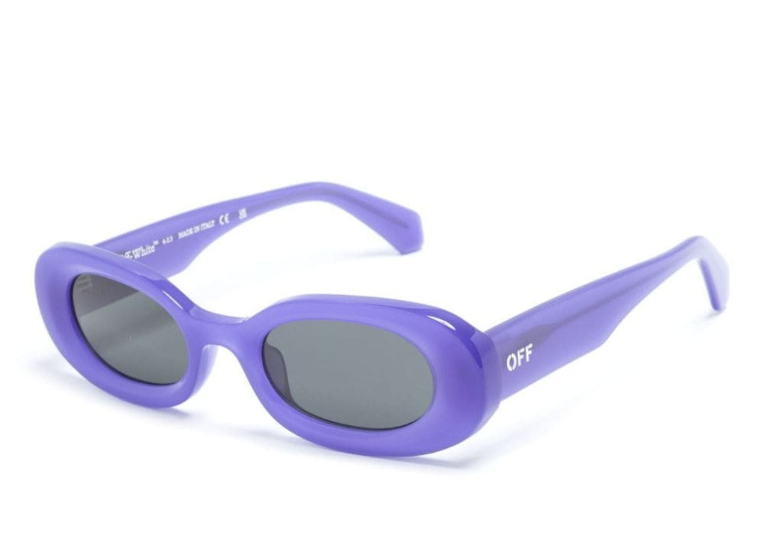 Pre-owned Off-white Amalfi Oval Sunglasses Purple/grey (oeri087f23pla0013707)