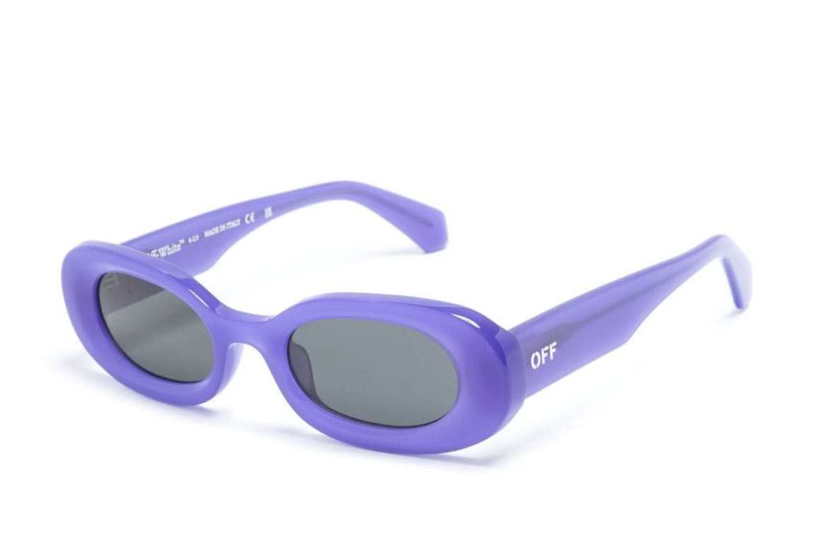 Pre-owned Off-white Amalfi Oval Sunglasses Purple/grey (oeri087f23pla0013707)