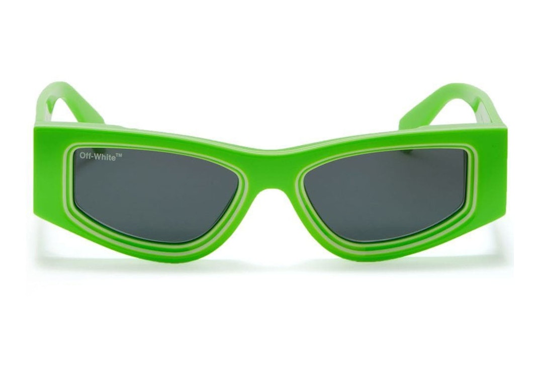 Pre-owned Off-white Andy Square Sunglasses Green/grey (oeri047f22pla0015907)