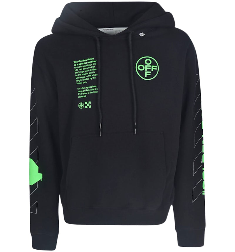 OFF-WHITE Arch Shapes Incompiuto Hoodie Black/Brilliant Green