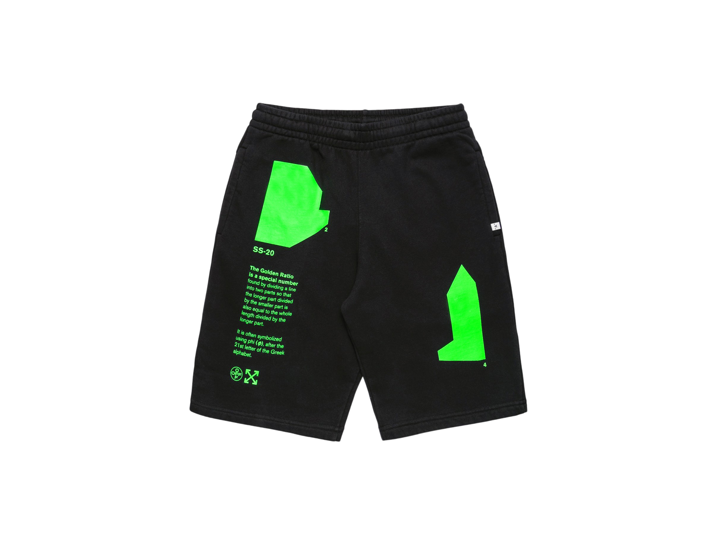 off white shorts green