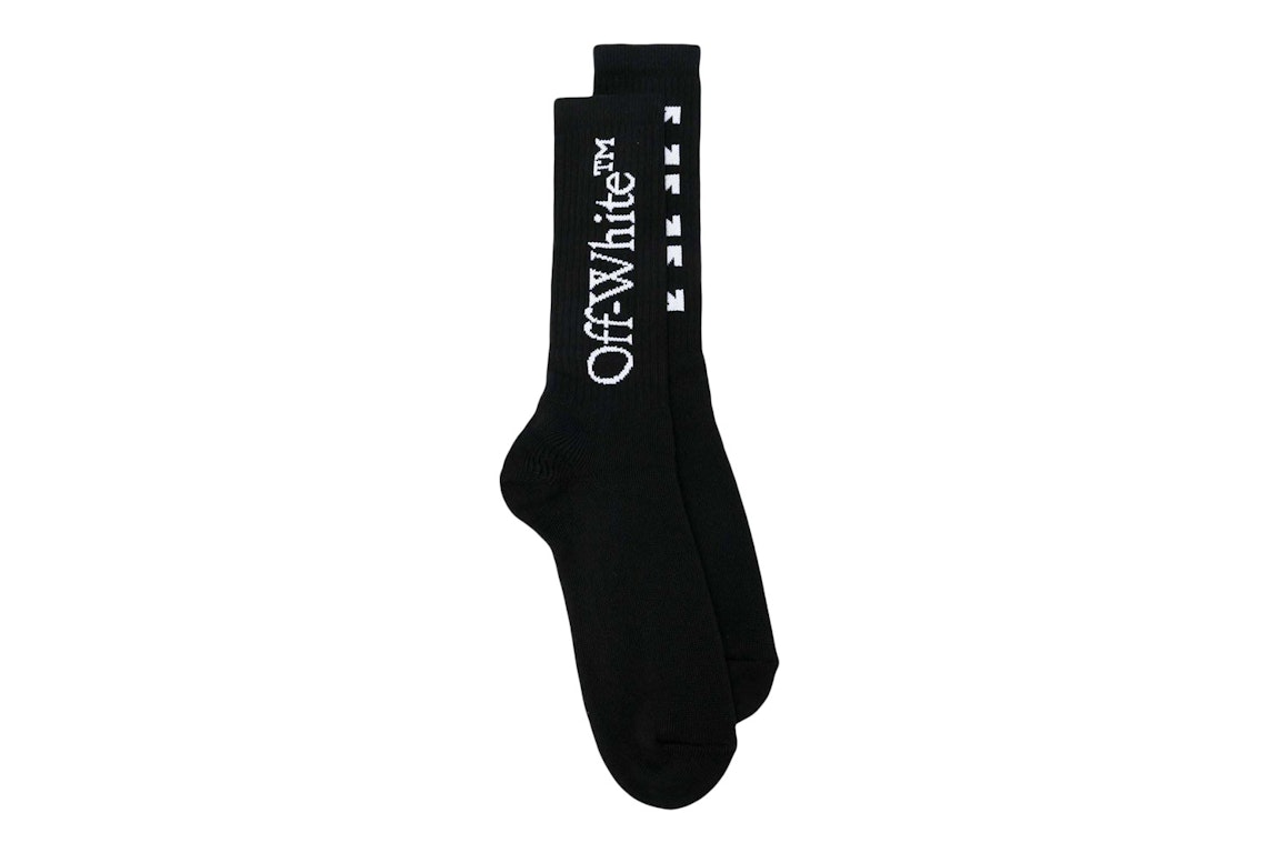 Pre-owned Off-white Arrow Bookish Socks Black/white