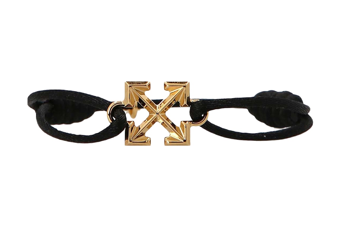 Pre-owned Off-white Arrow Chord Bracelet Gold/black